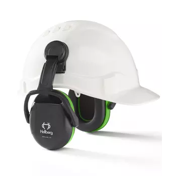 Hellberg Secure 1 helmet mounted ear defenders, Black/Green