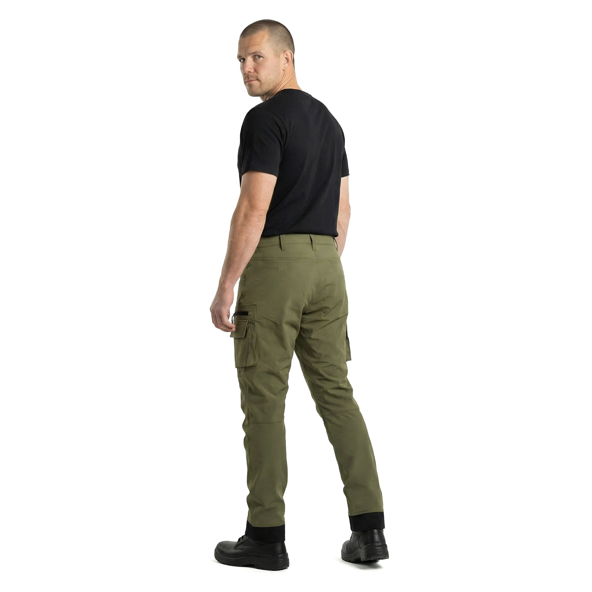 Worksafe servicebukser full stretch, Olive green, large image number 3