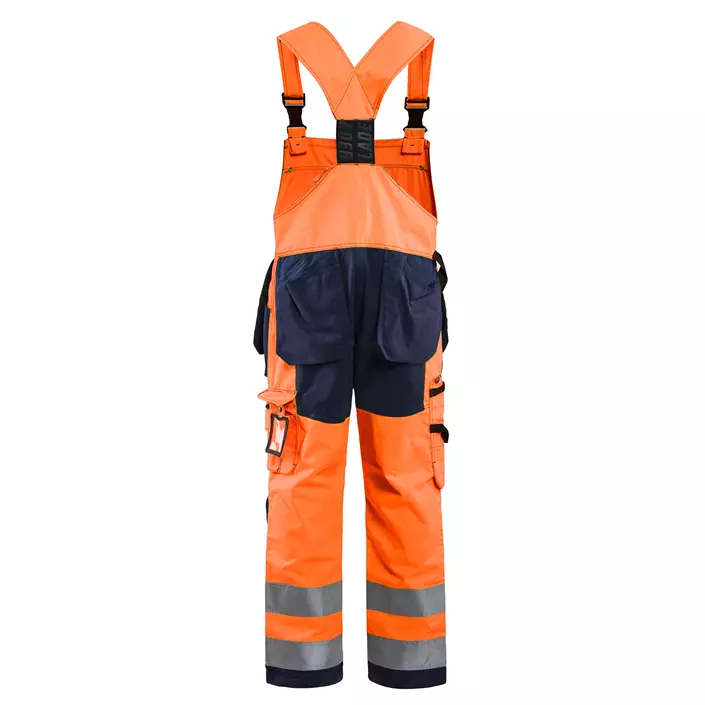 Blåkläder craftsman bib and brace trousers, Marine/Hi-Vis Orange, large image number 1