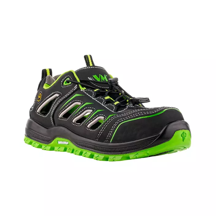 VM Footwear Vancouver sikkerhedssandaler S1P, Sort/Grøn, large image number 0