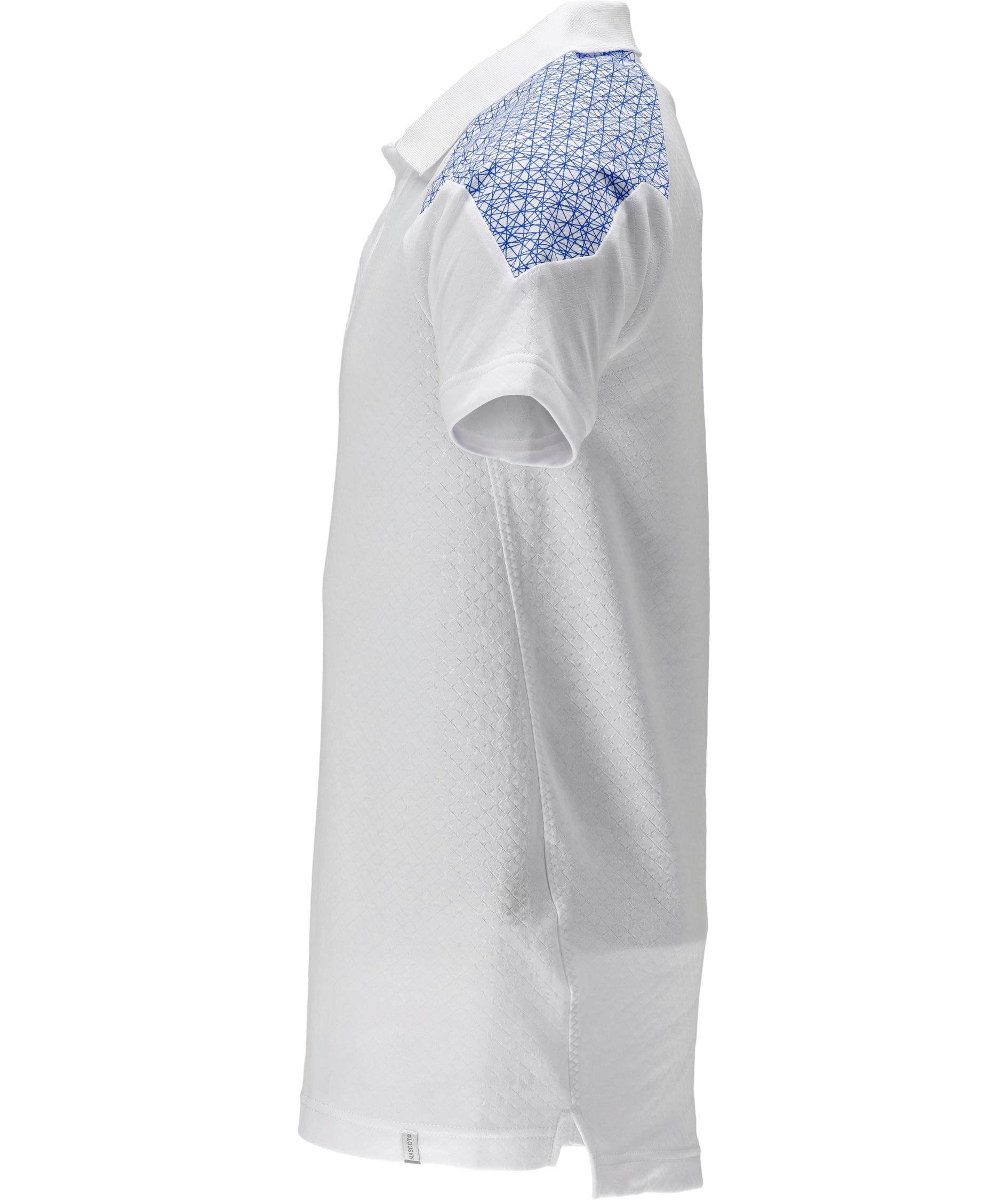 Mascot Food & Care Premium Performance HACCP-godkendt polo T-shirt, Hvid/Azurbl&aring;, large image number 2