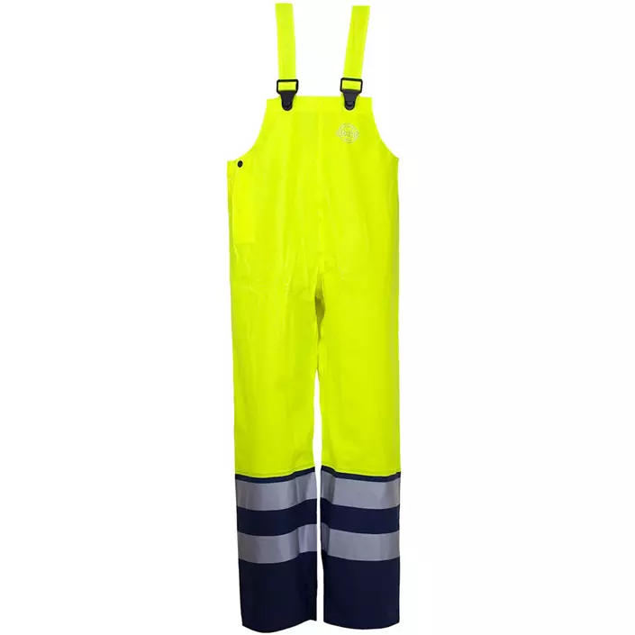 Abeko Atec rain bib and brace trousers, Hi-vis Yellow/Marine, large image number 0