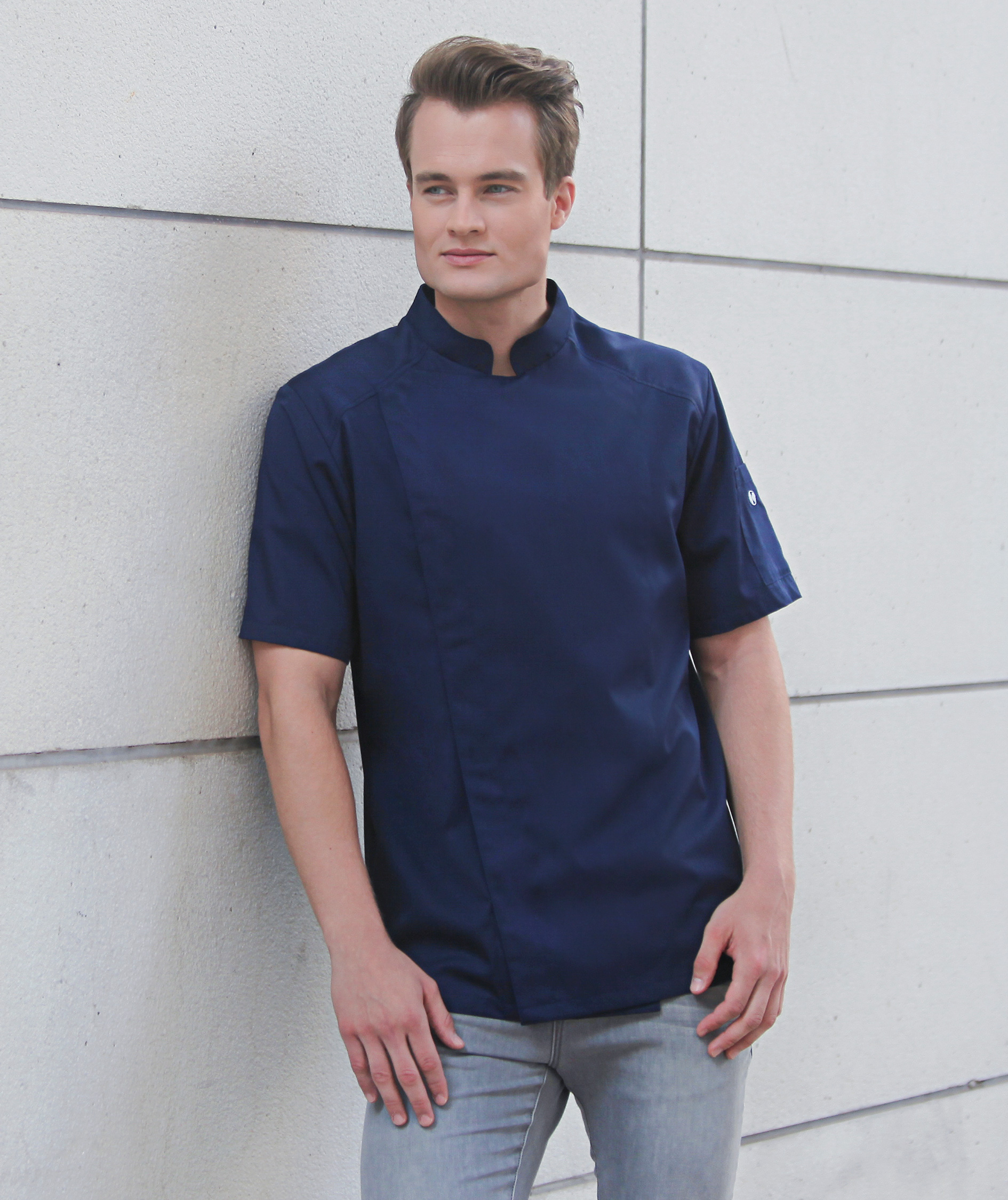 Karlowsky short-sleeved chefs jacket, Navy