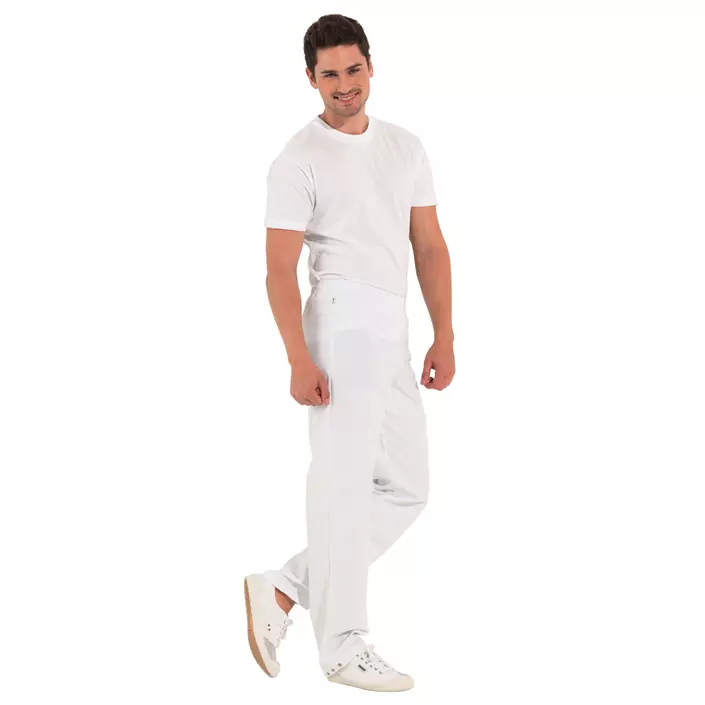 Kentaur HACCP-approved jogging trousers with press stud fastening by the foot, White, large image number 1