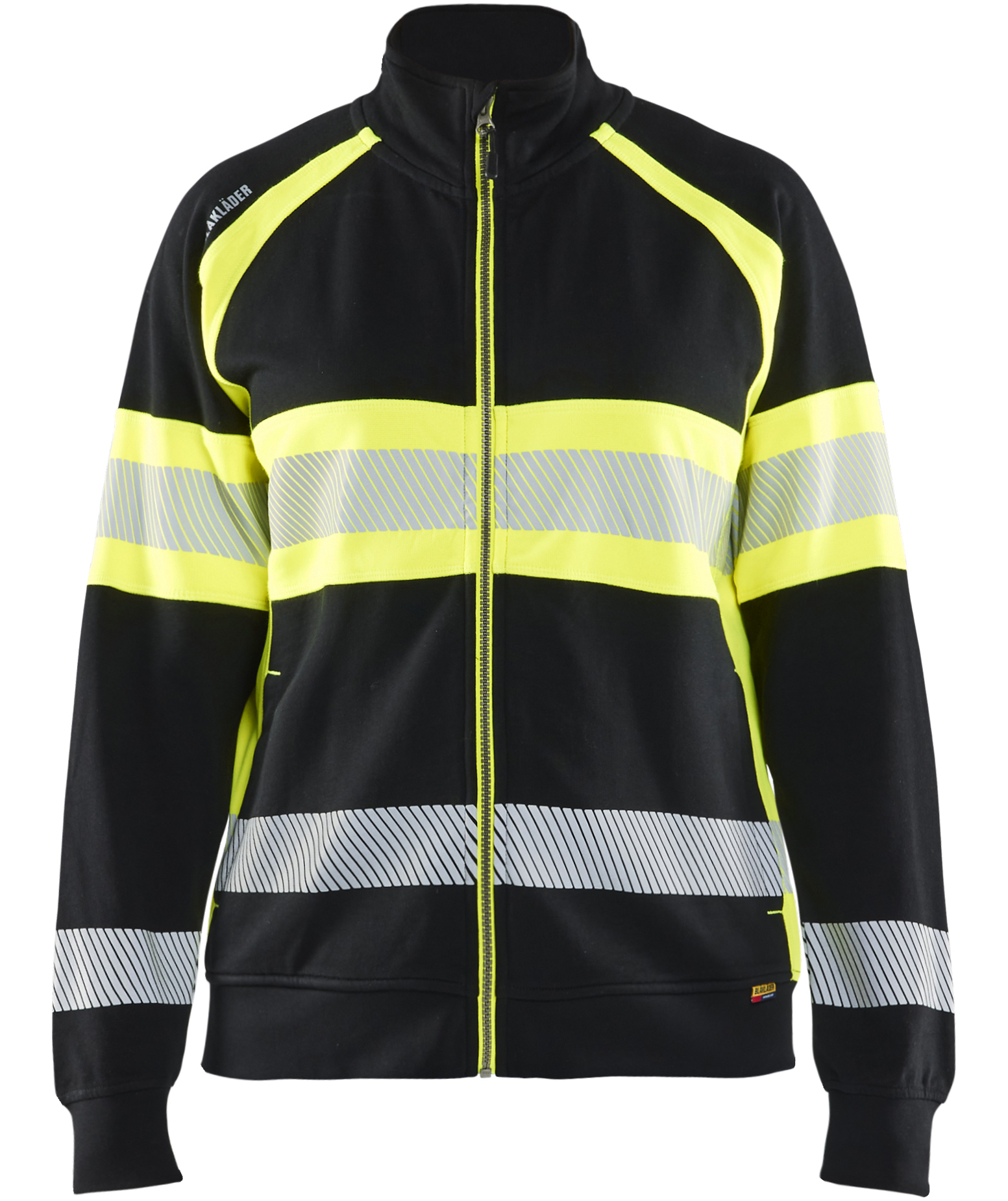 Bl&aring;kl&auml;der women's cardigan, Black/Hi-Vis Yellow