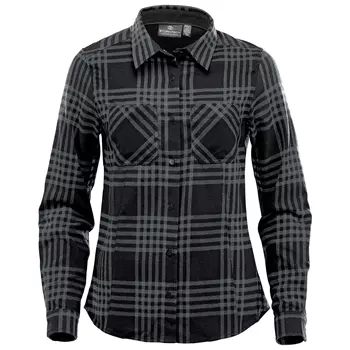 Stormtech Santa Fe women's flannel shirt, Carbon heather/black