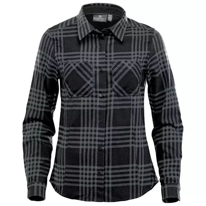 Stormtech Santa Fe women's flannel shirt, Carbon heather/black, large image number 0