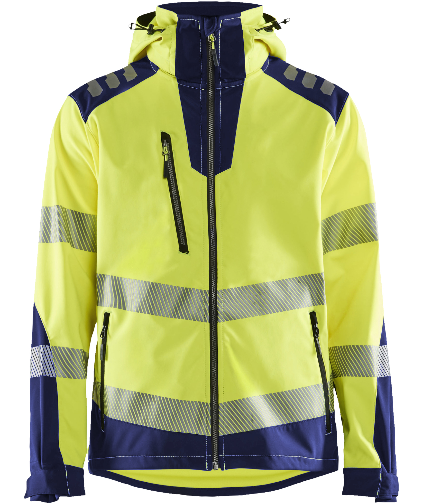 Bl&aring;kl&auml;der softshelljacka, Varsel gul/marinbl&aring;, Varsel gul/marinbl&aring;, swatch