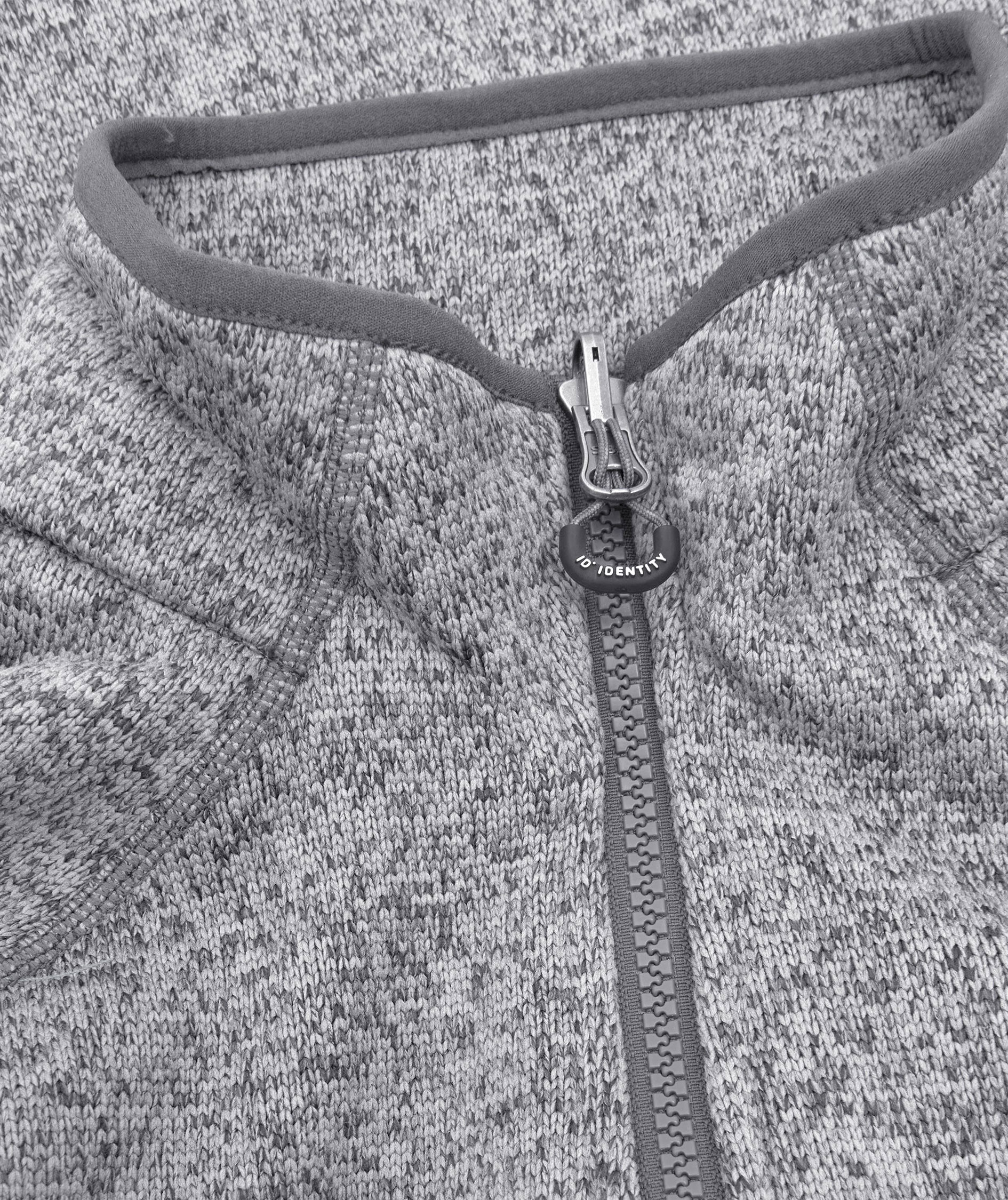 ID Zip'n'mix Melange women's knitted fleece cadigan, Graphite Melange, large image number 3