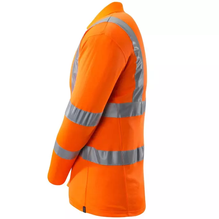 Mascot Safe Classic langermet polo T-skjorte, Hi-vis Orange, large image number 2