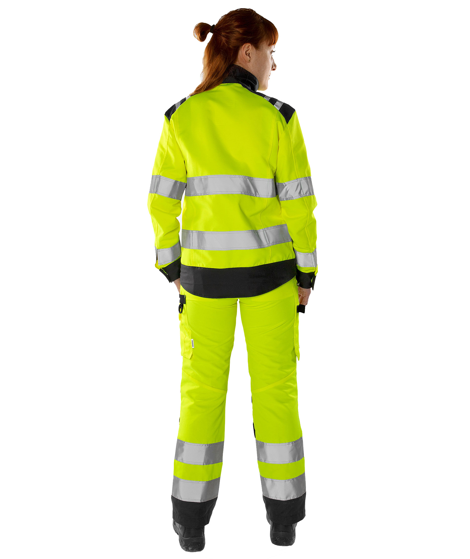 Fristads Green women's work jacket&nbsp;4067 GPLU, Hi-vis Yellow/Black, large image number 3