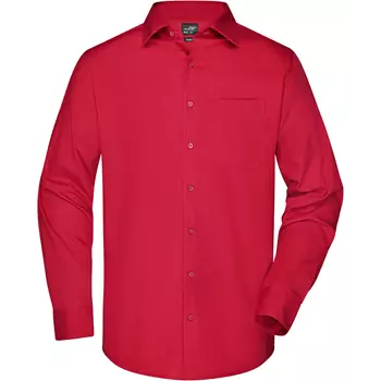 James & Nicholson modern fit skjorte, Rød