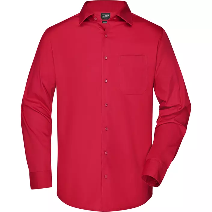 James & Nicholson modern fit  skjorte, Rød, large image number 0