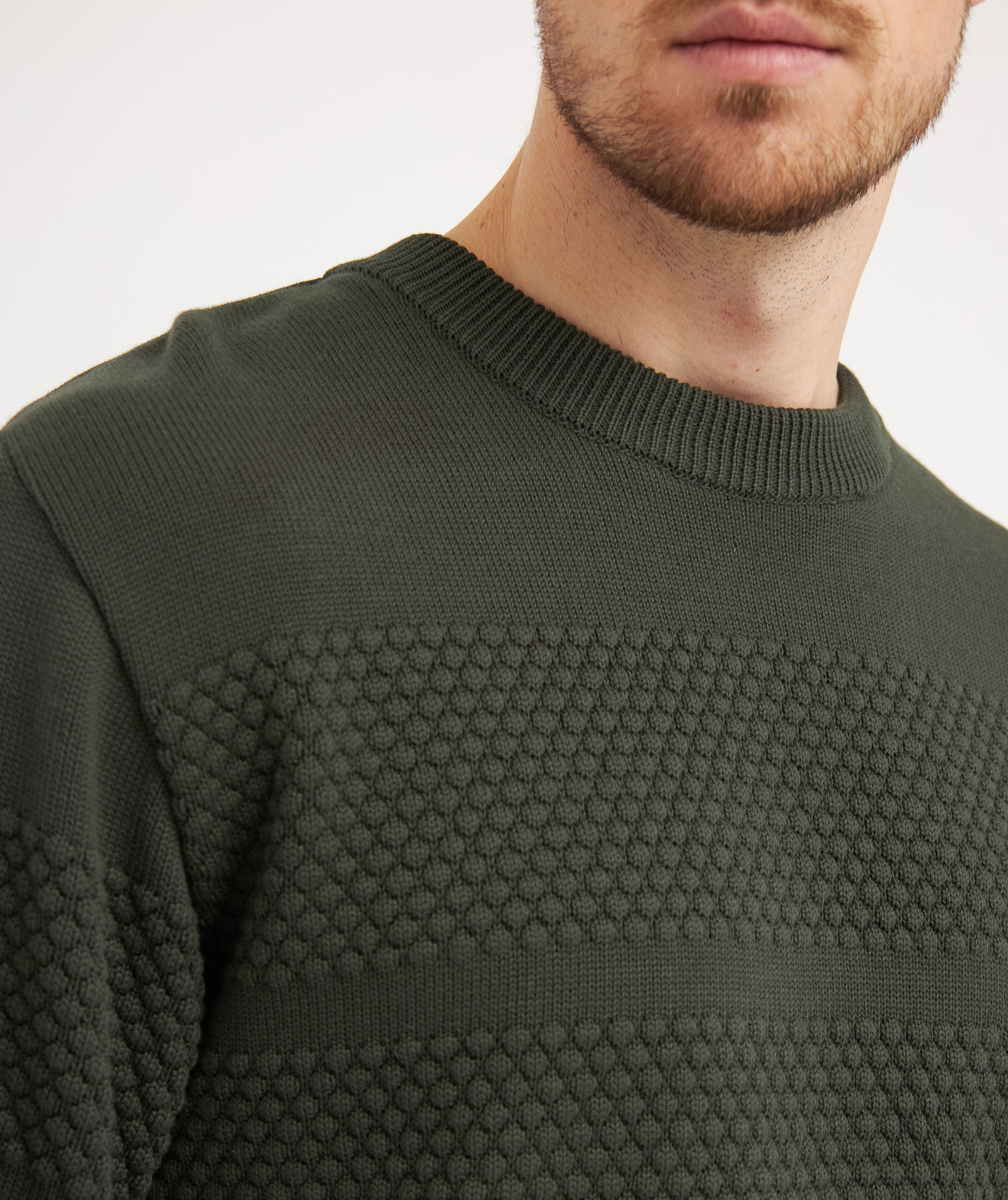 Clipper Aarhus knitted pullover, Dark olives, large image number 3