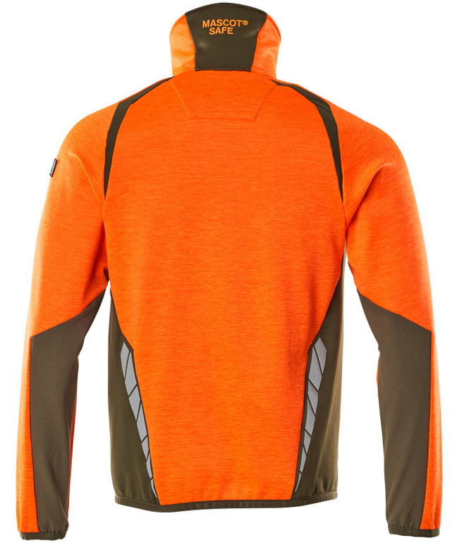 Mascot Accelerate Safe fleecetr&oslash;je, Hi-vis Orange/Mosgr&oslash;n, large image number 1