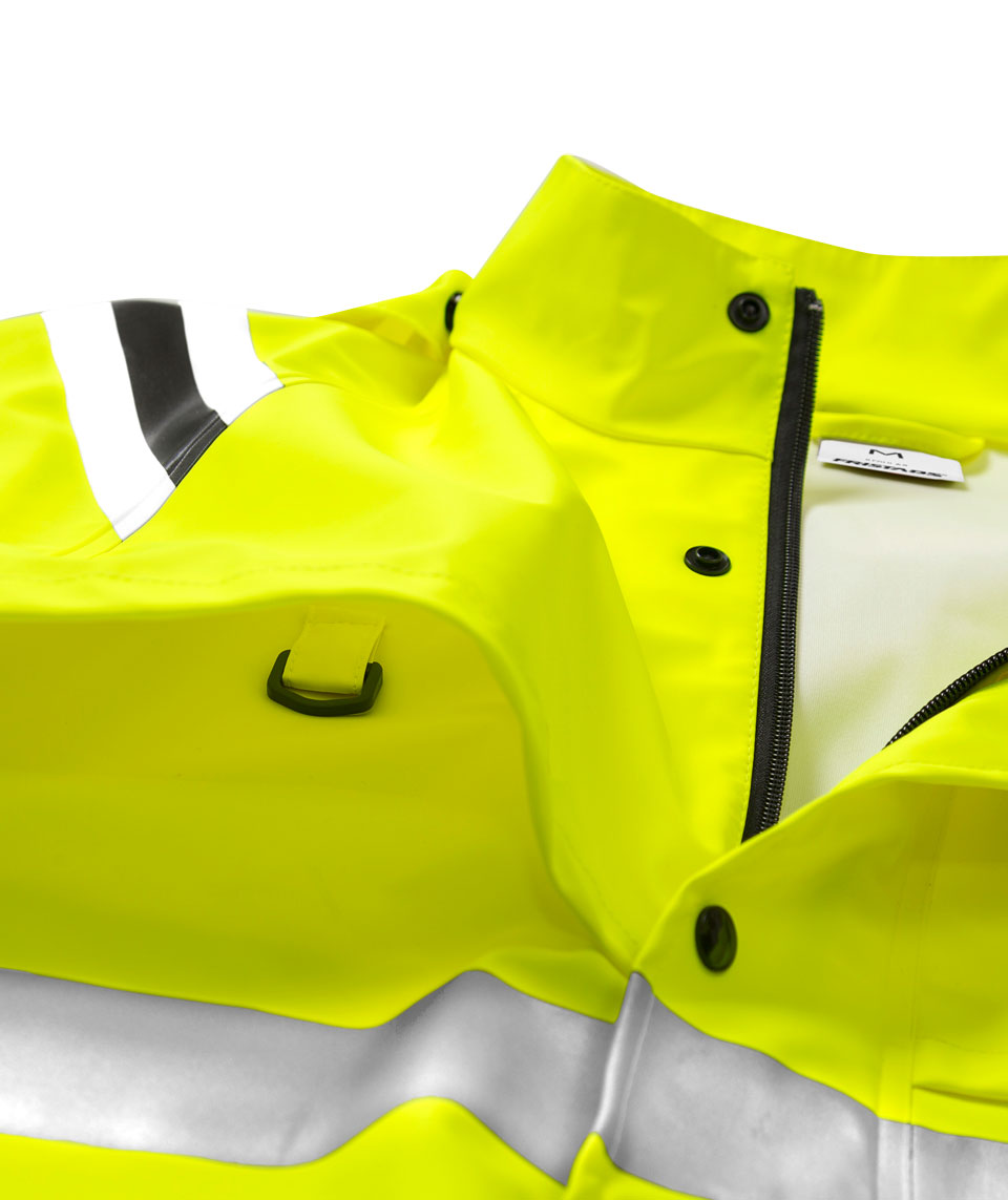 Fristads rain jacket 4624, Hi-vis Yellow/Marine, large image number 2
