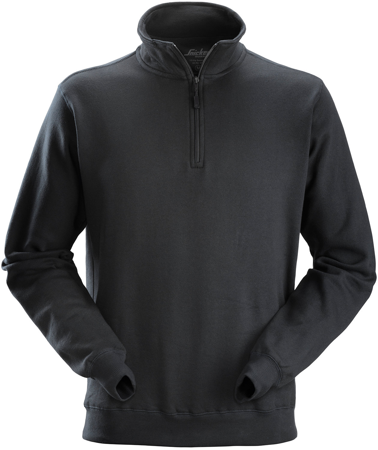 Snickers Sweatshirt mit kurzem Rei&szlig;verschluss 2818, Schwarz