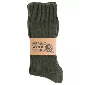3-pack socks with merino wool, Army Green