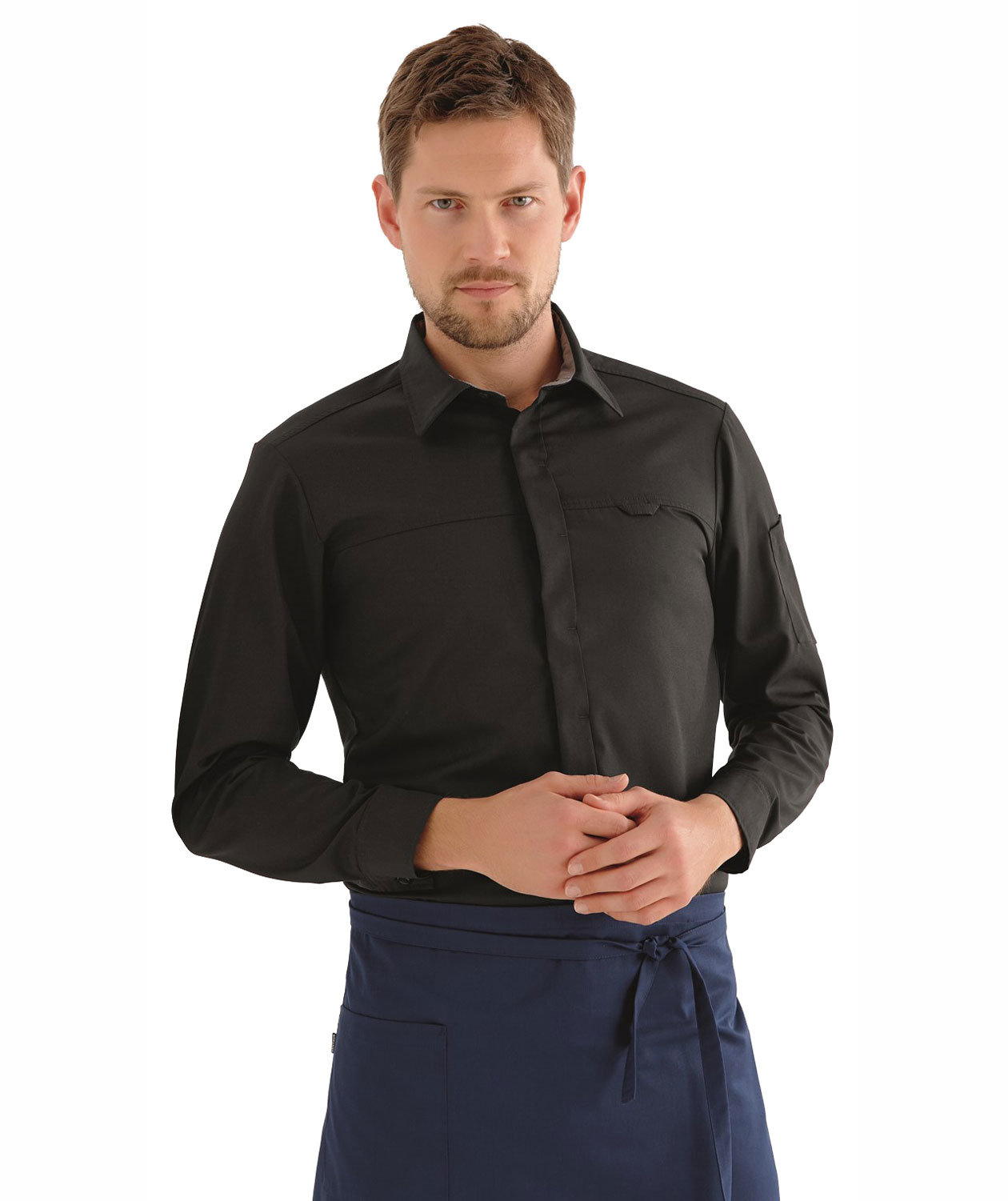 Kentaur modern fit server shirt, Black, large image number 1
