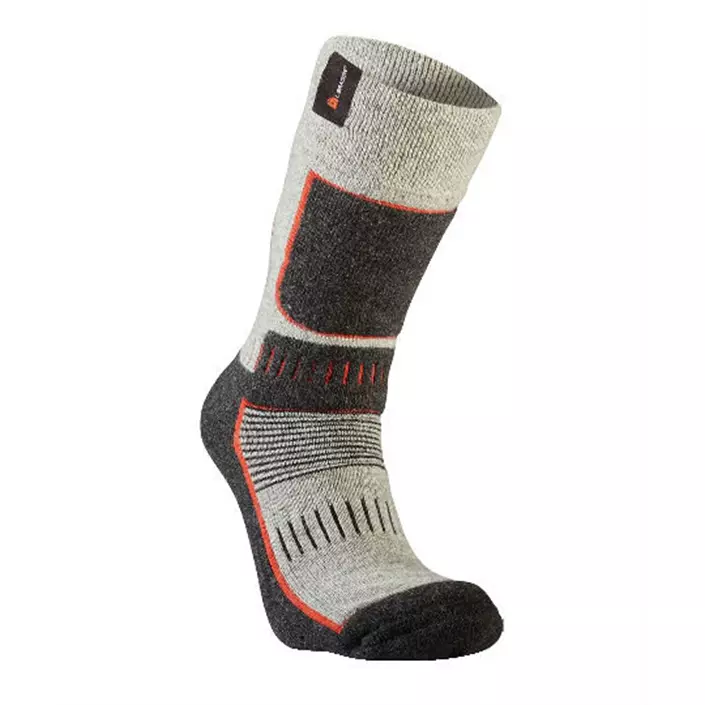 L.Brador 741U woolen work socks, Charcoal Grey/Orange, large image number 0