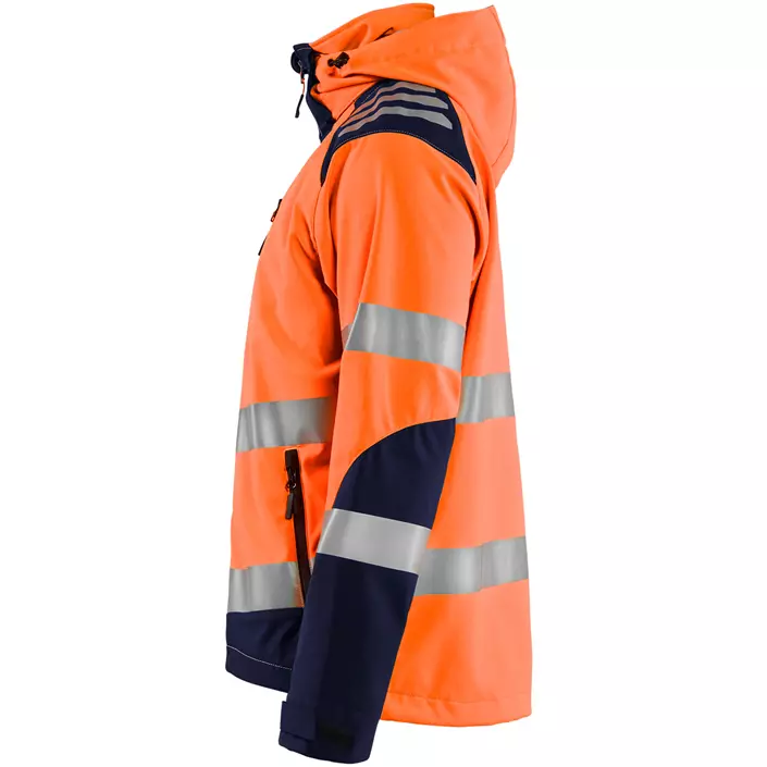 Blåkläder softshell jacket, Hi-vis Orange/Marine, large image number 2