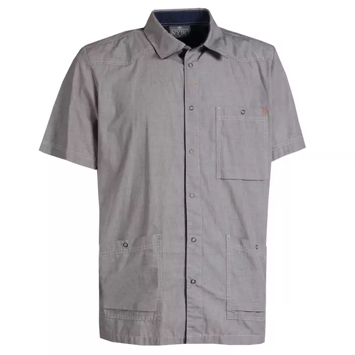 Nybo Workwear Flair regular fit kortärmad skjorta, Grå/Navy, large image number 0