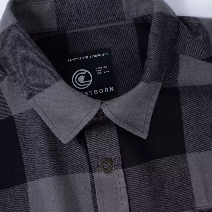Westborn flannel shirt, Dark Grey/Black, large image number 5