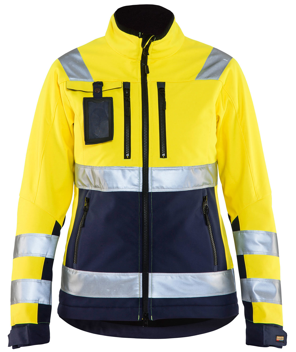 Bl&aring;kl&auml;der dame softshelljakke, Hi-vis&nbsp;Gul/Marine, Hi-vis&nbsp;Gul/Marine, swatch
