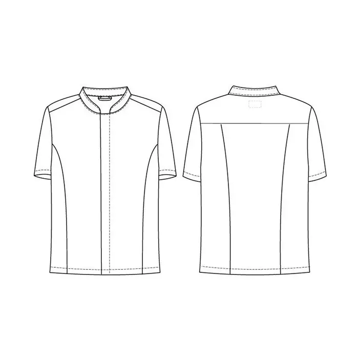 Segers modern fit kortärmad kockskjorta med tryckknappar, Svart, large image number 4