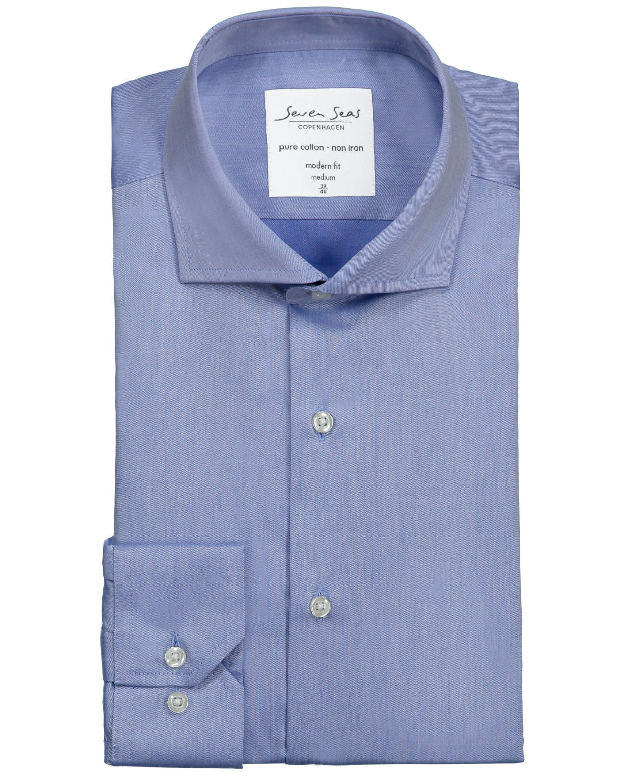 Seven Seas modern fit Fine Twill shirt, Light Blue, large image number 4