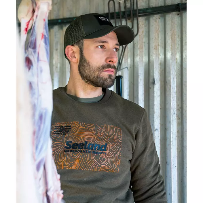 Seeland Pulse sweatshirt, Dark olive melange, large image number 3