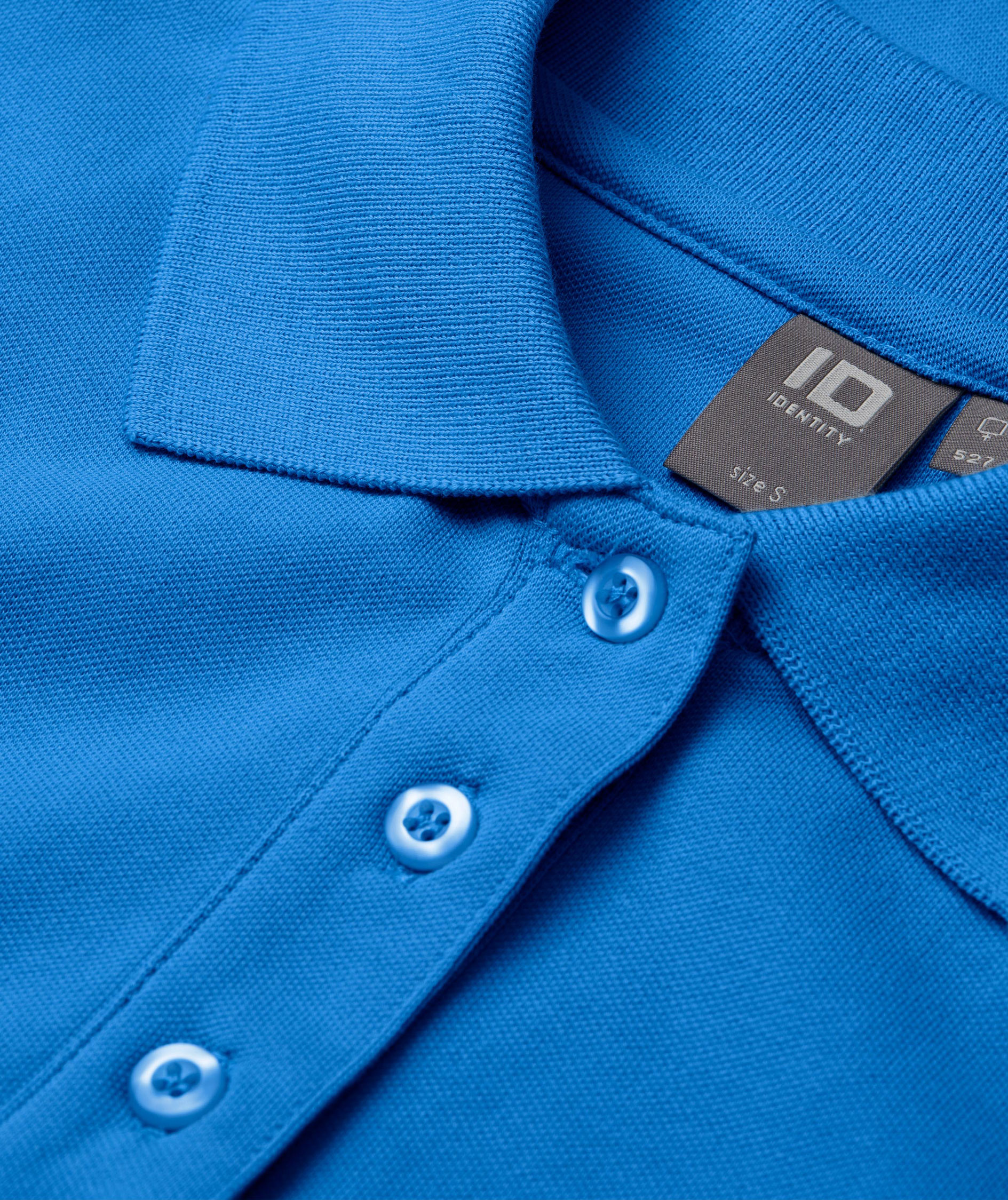 ID women's Pique Polo T-shirt with stretch, Azure, large image number 3