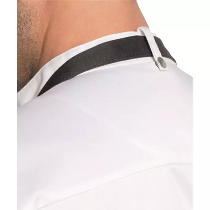 Kentaur short-sleeved chefs jacket in satin striped quality, White, large image number 1