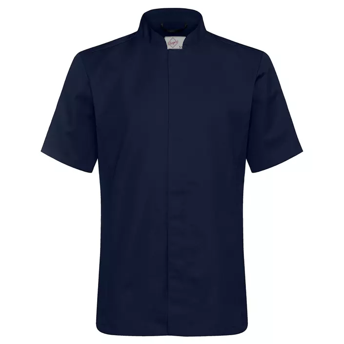 Segers slim fit kortärmad kockskjorta, Marinblå, large image number 0
