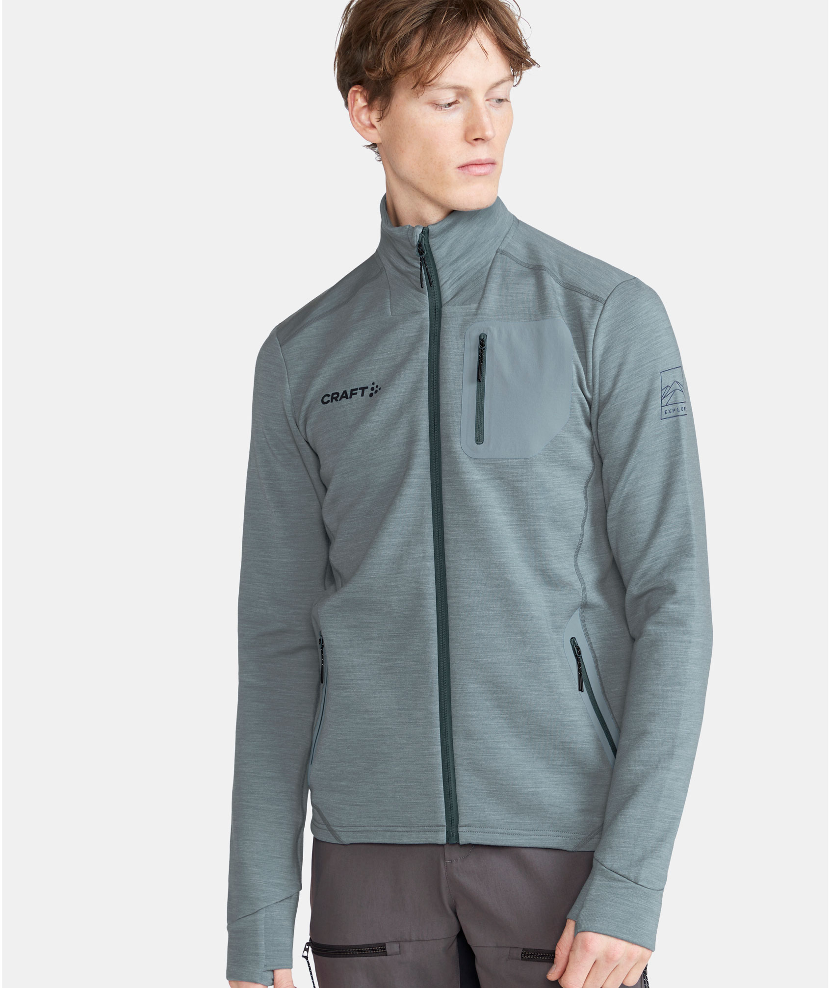 Craft PRO Explore Midlayer cardigan, Flow Melange