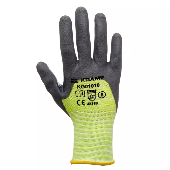 Kramp 1.010 work gloves, Hi-Vis Yellow, large image number 0