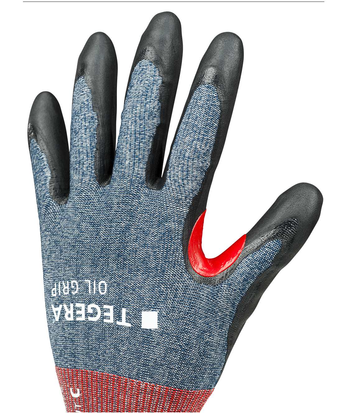 Tegera 8856 Oil grip cut protection gloves Cut C, Black/Red, large image number 2