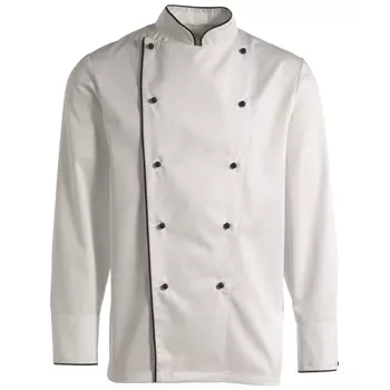 Kentaur chefs jacket without buttons with piping, White