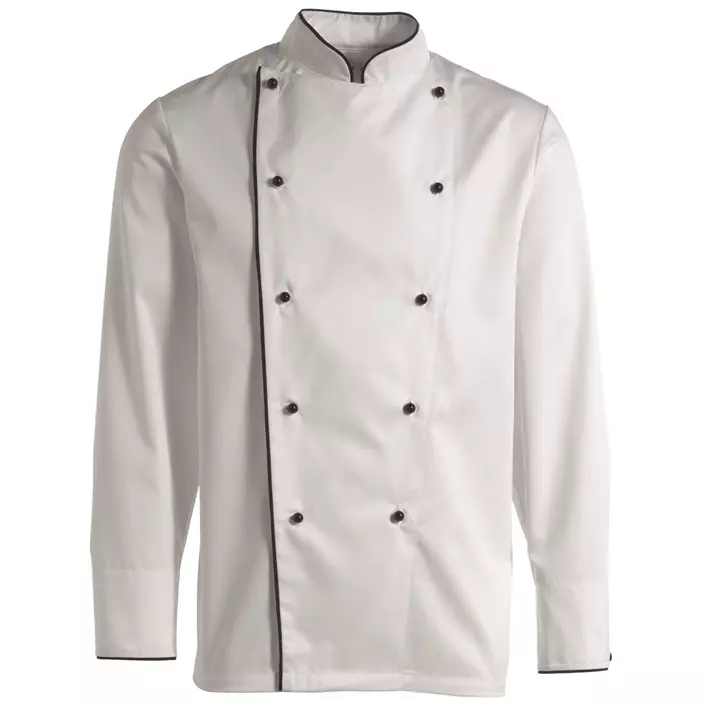 Kentaur chefs jacket without buttons with piping, White, large image number 0