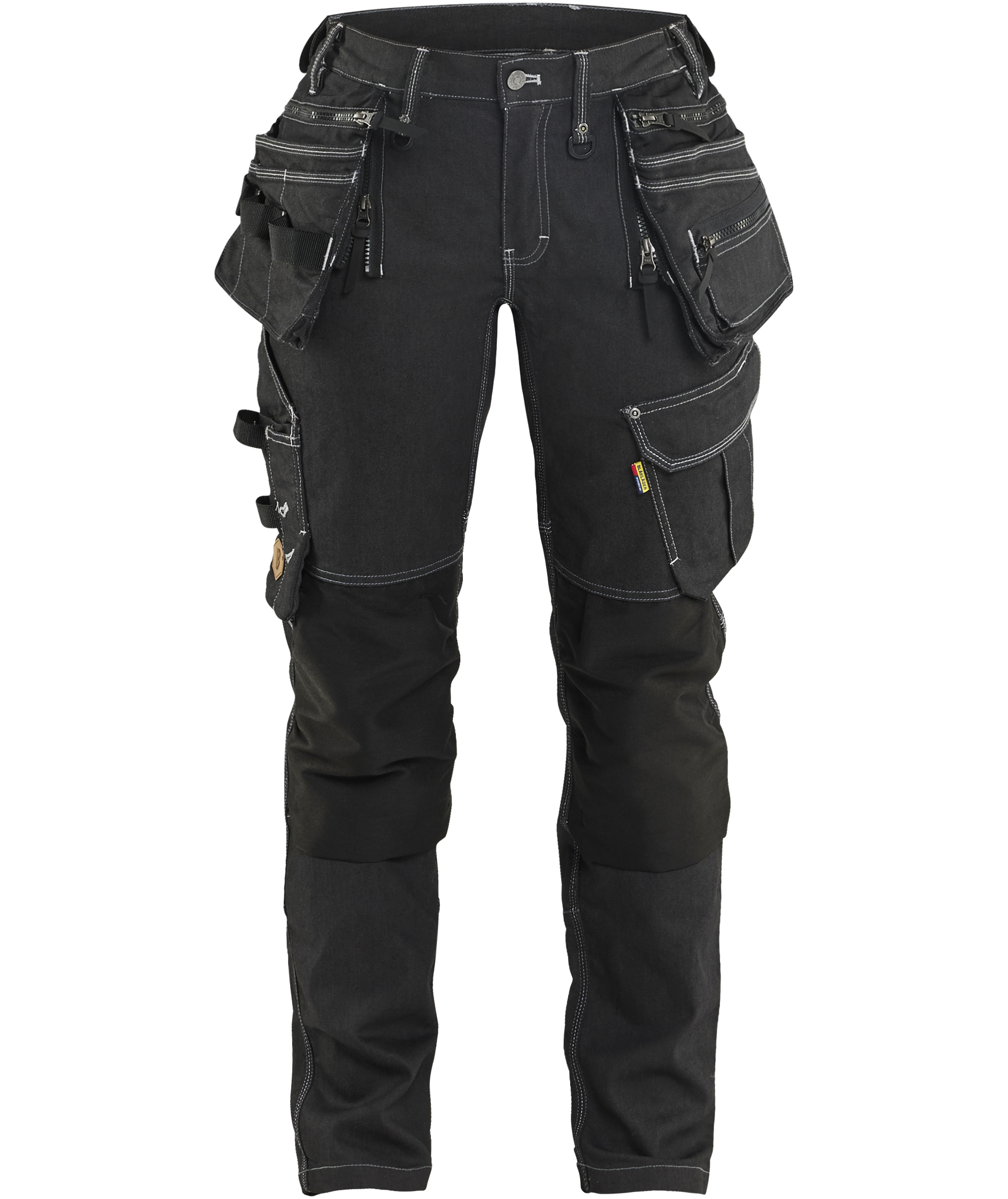 Bl&aring;kl&auml;der hantverksbyxa dam, Svart, Svart, swatch