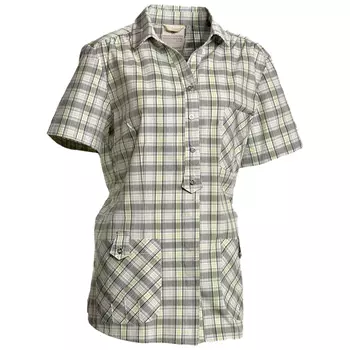 Nybo Workwear Joy kortermet dameskjorte, Lime/grå rutete