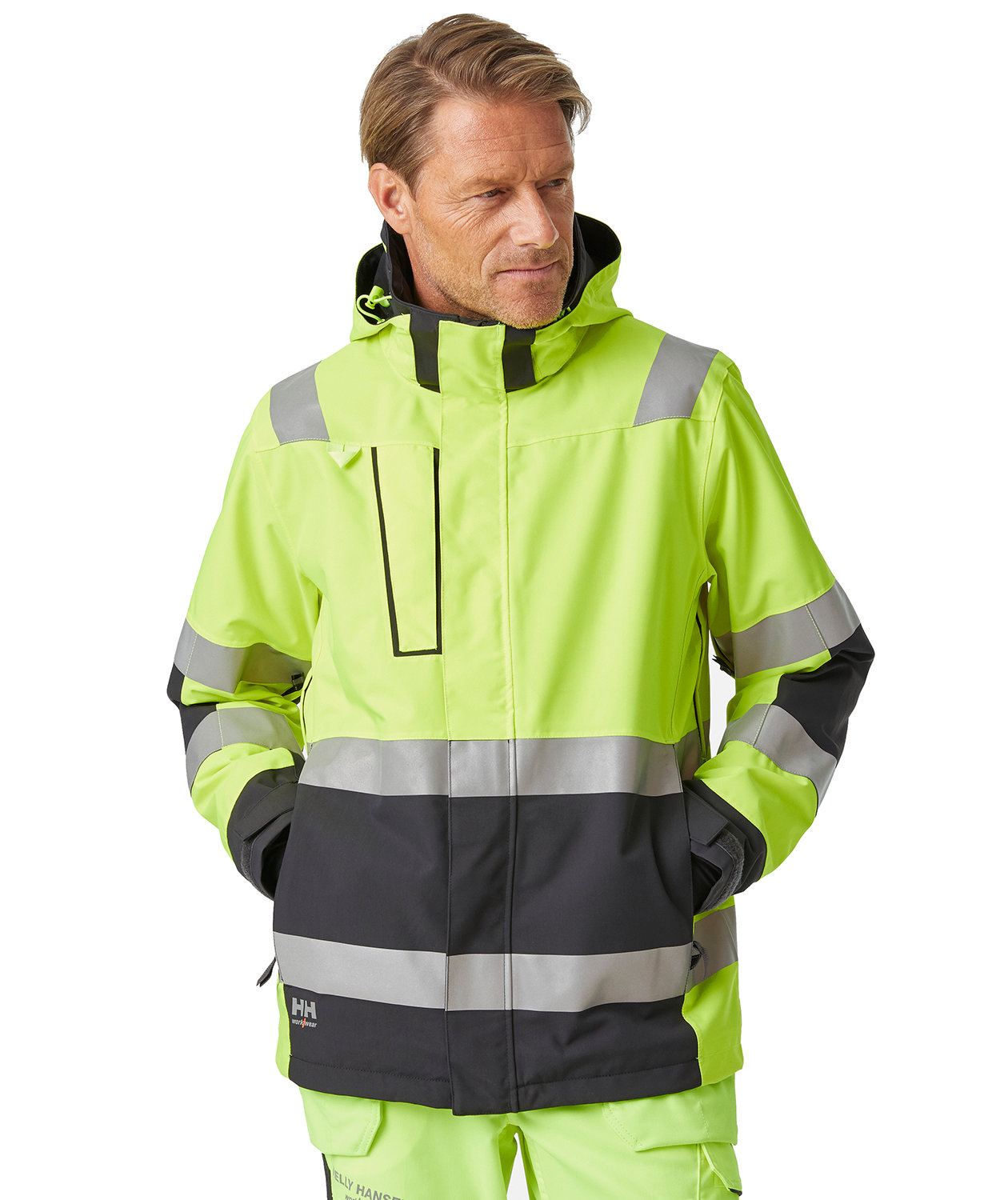 Helly Hansen Alna 2.0 shell jacket, Hi-vis yellow/charcoal
