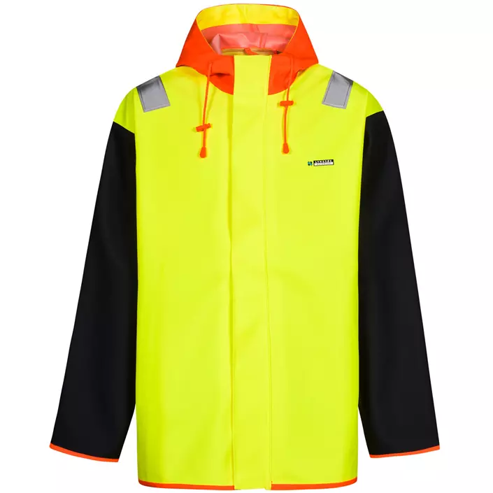 Lyngsøe PVC rain jacket, Hi-vis Yellow/Marine, large image number 0