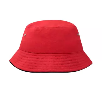 Myrtle Beach bøllehat / Fisherman's hat til børn, Rød/Sort