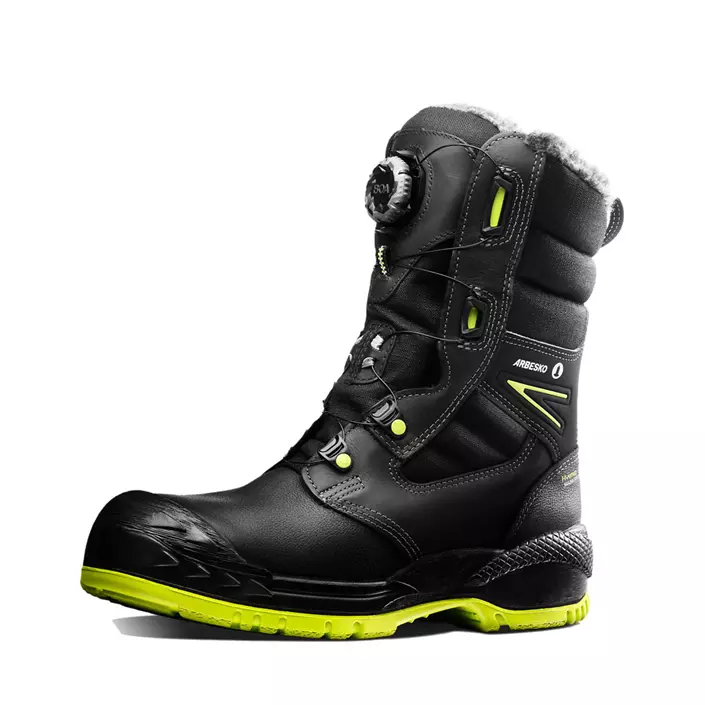 Arbesko 979 winter safety boots S3, Black/Lime, large image number 0