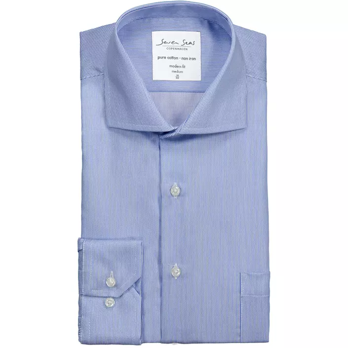 Seven Seas Fine Twill California modern fit skjorte, Lys Blå, large image number 4