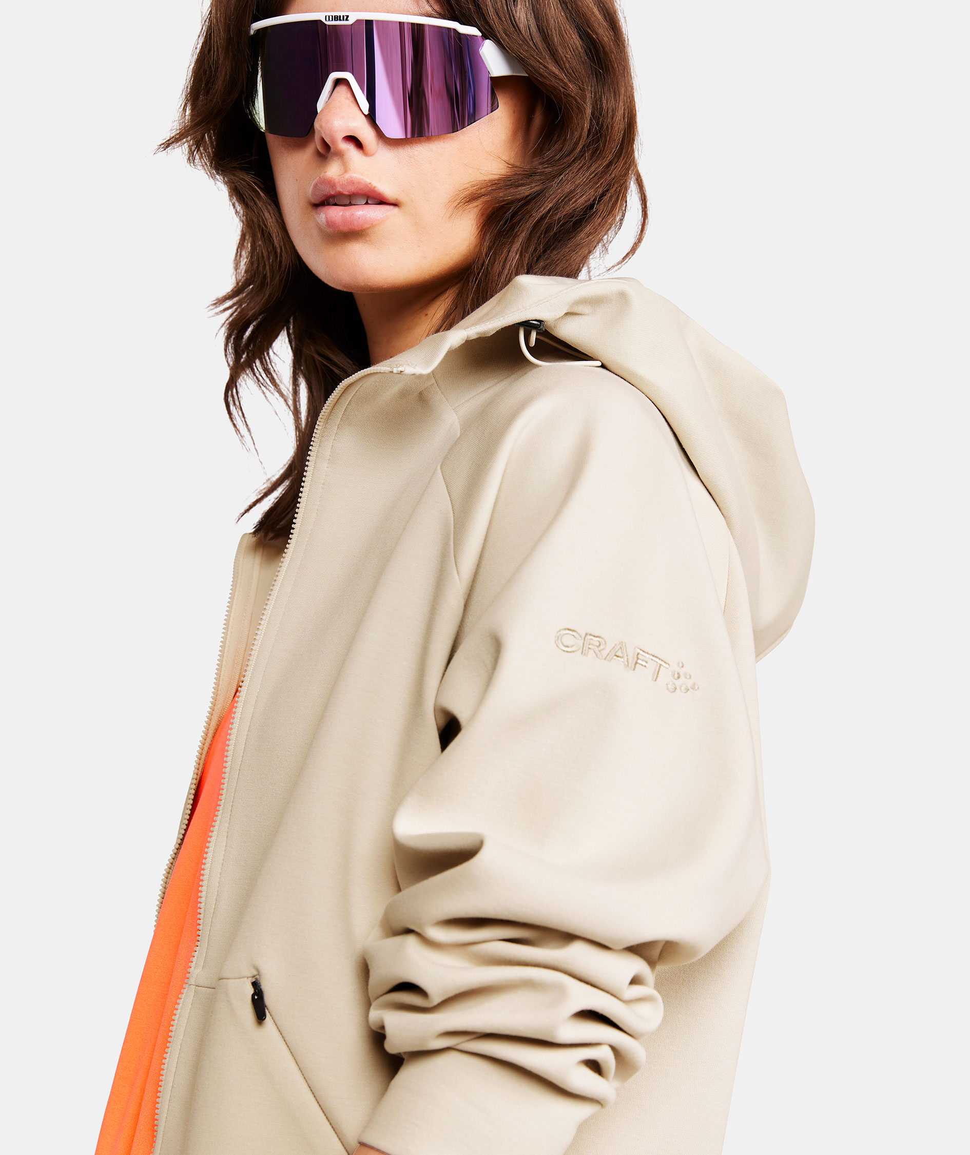 Craft ADV Join women's hoodie with zipper, Plaster, large image number 5