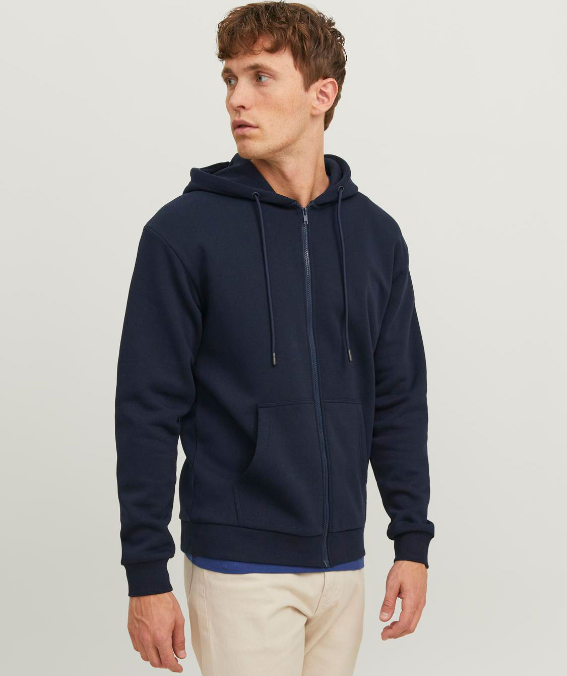 Jack & Jones JJEBRADLEY hoodie with zipper, Navy Blazer