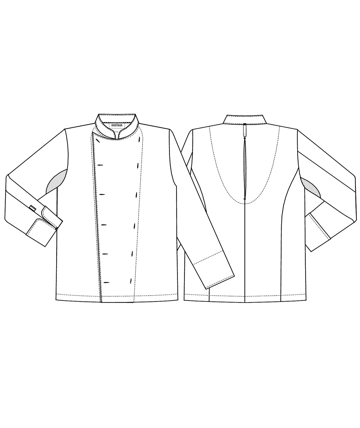 Kentaur  chefs jacket without buttons, White, large image number 3