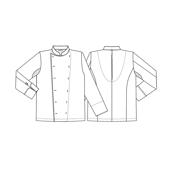 Kentaur  chefs jacket without buttons, White, large image number 3